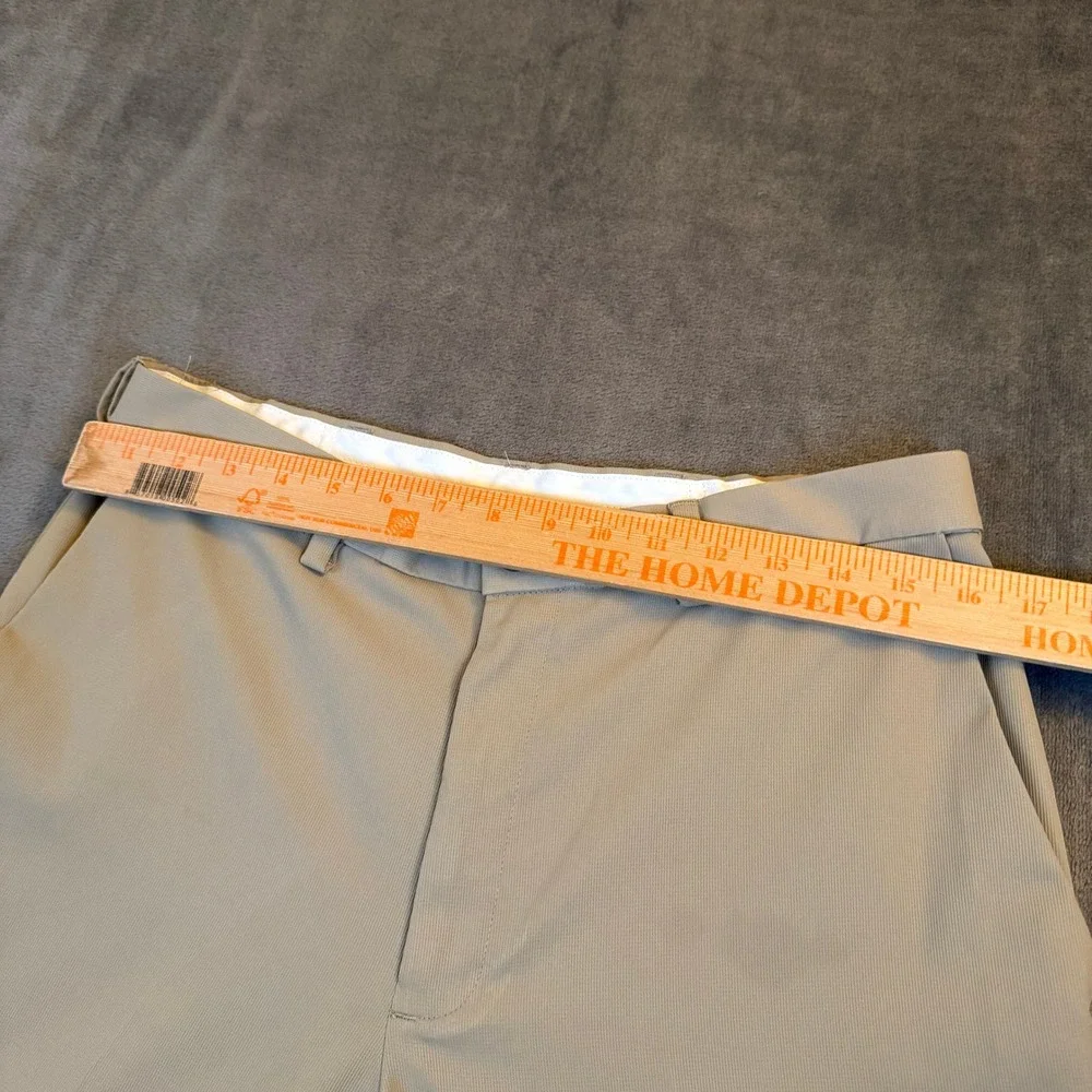 Haggar Tan Khaki Flat Front Dress Pants Straight Leg Polyester Slacks Mens 32x29